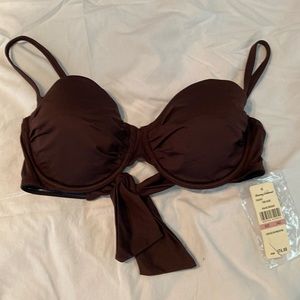 NWT Tommy Bahama bikini top Underwire 34D Dark Brown